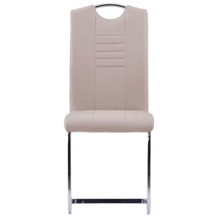 Luxe Chaises à manger cantilever lot de 2 GKK design rétro cappuccino similicuir(1790）