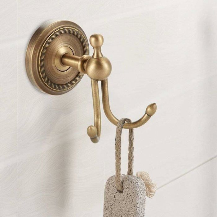 Support Mural Porte-Serviettes de Porte en Laiton de Salle de Bains Antique Cintre vêtements muraux Manteau Chapeau Crochet Articl