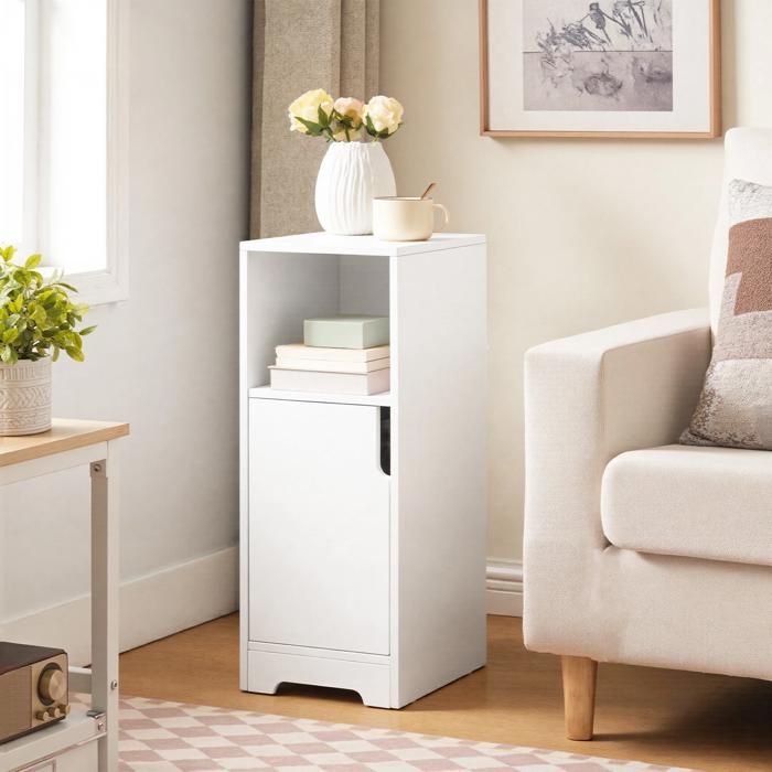 HOOBRO Table dAppoint Bout de Canapé Table de Chevet 30 x 25 x 65 cm Blanc