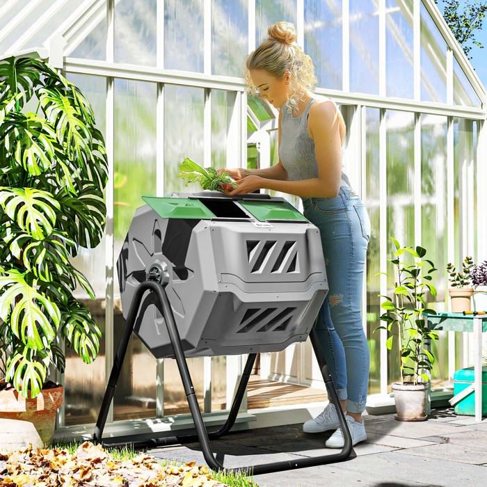 Composteur bac à Compost pour déchets composteur jardin Rotatif 360°
