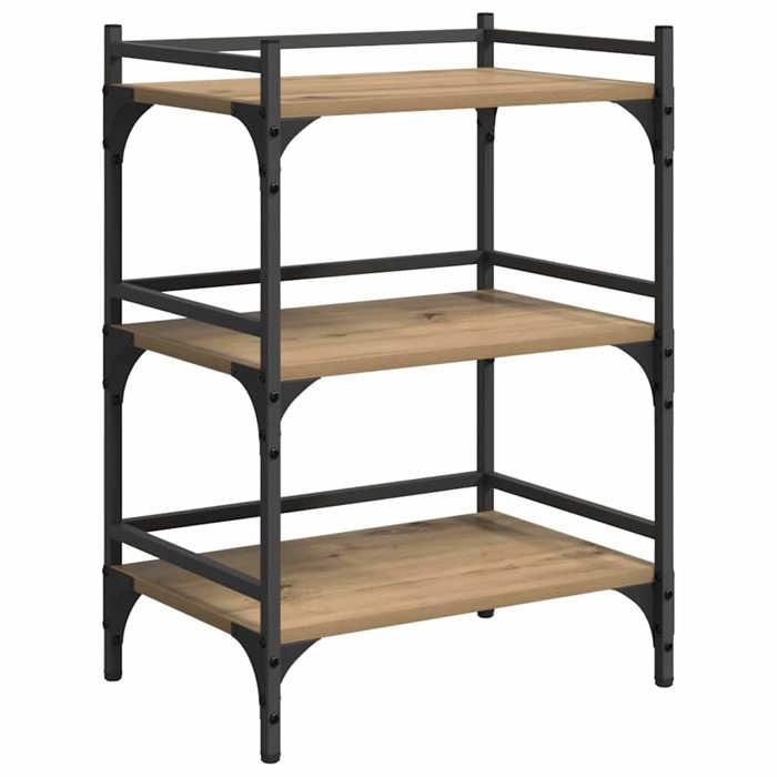 Soldes Printemps Chariot de cuisine - BURKE - Desserte cuisine - Chêne artisanal 50x35x75 5 cm DD272