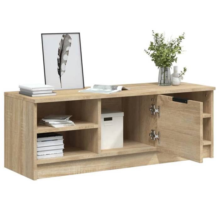 NEUF Armoire TV - Brun - Meuble TV - TABLE TV - Chêne sonoma 102x35 5x36 5 cm - Bois dingénierie TT3651