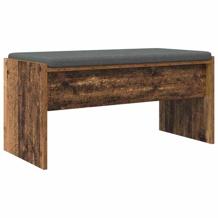 Saison Soldes Banc dentrée avec coussin - SARAZYJ - pour 2 Personnes - Bois ancien 83x38x40 cm MM6278