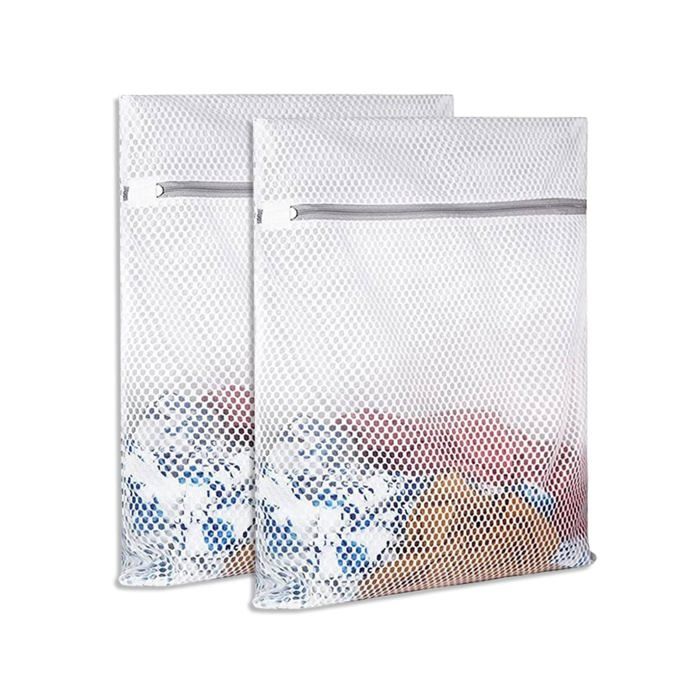 Sacs Linge Maille Voyage-2 Blanc 30*40cm Eclair Protection Vêtements Rangement Valise Organisation Lumiryn