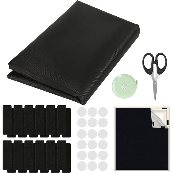 Store enrouleur occultant sans perçage - 145 x 100 cm - Pour fenêtre de toit - Protection solaire - En tissu occultant