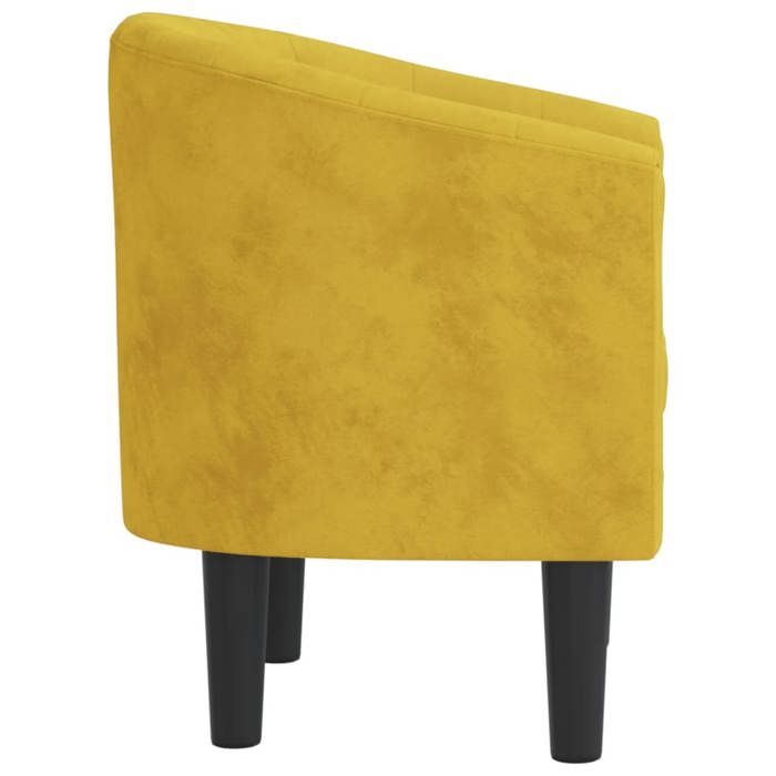 Confortable Fauteuil simple pour salon bureau chaise relax jaune velours__27764
