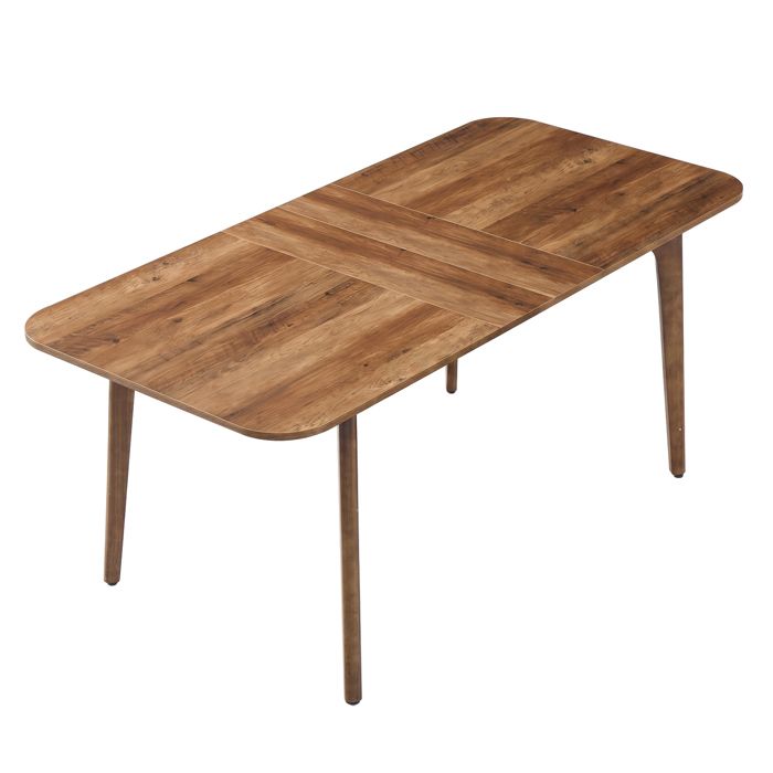 Table à manger Extensible Capacité 120 kg Bureau ou Salle à Manger Design Moderne Marron