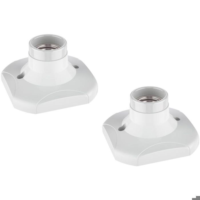 2 pièces plafonnier/douille de lampe porcelaine blanc 1x E27 max. 60W