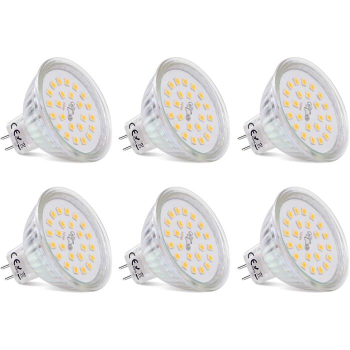 6 ampoules GU5.3 3.8W 2700K 12V 430LM
