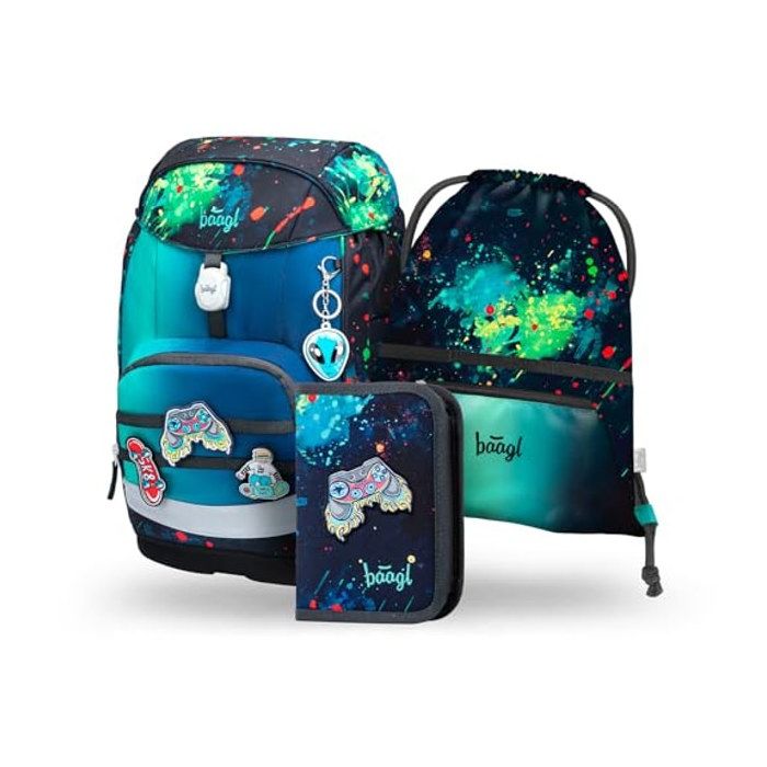 Cartable Garçon Fille Ensemble 3 Pièces (Airy Plus Sac Décole pour 1ère Classe Trousse Sac de Gym) Cartable Primaire Sac