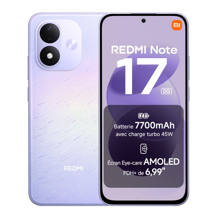 Smartphone XIAOMI REDMI Note 17 5G 6Go RAM ROM Céleste