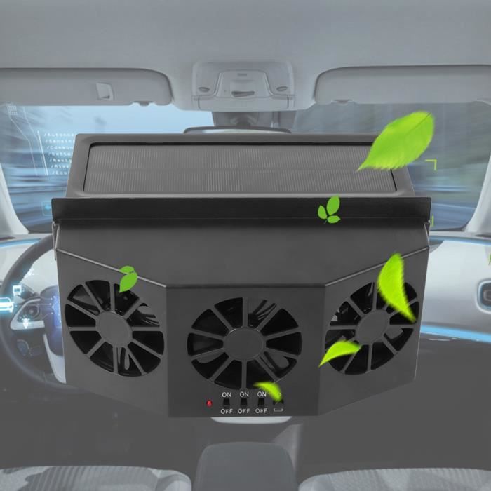 Akozon Ventilateur solaire de voiture Ventilateur de Voiture Solaire Portable Ventilateur de Refroidissement de Ventilation dAir