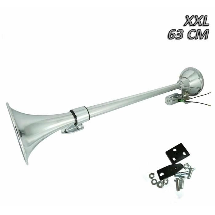 Klaxon dAir Compresseur Trompe 135dB Trompette Voiture Camion Bateau 12/24V