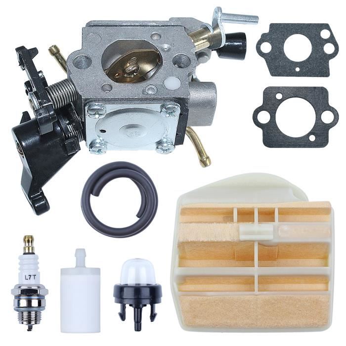 Adefol Kit de carburateur pour tronçonneuse Husqvarna 128C 128L 128LD 128R 128RJ Zama C1Q-W40A 530150253 Pièces de rechange Filtre à air Ampoule d' amorçage Joint Carb Joint Bougie d'allumage