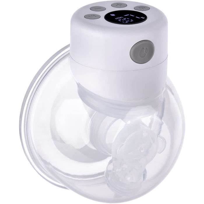 Haokoo Tire Lait Electrique Main Libre Portable – 3 Modes & 12 Niveaux Réglables, Anti-Reflux, Silencieux, Sans BPA, Batterie Longue Autonomie, Brides 21/24 mm (1 Unité