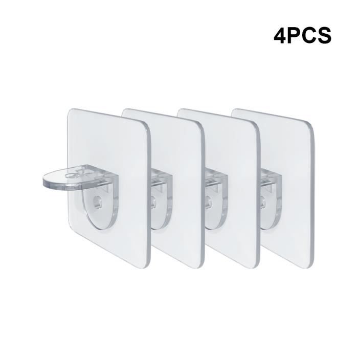 4pièces chevilles de support détagère adhésives sans poinçon clair placard armoire étagère chevilles cintres muraux