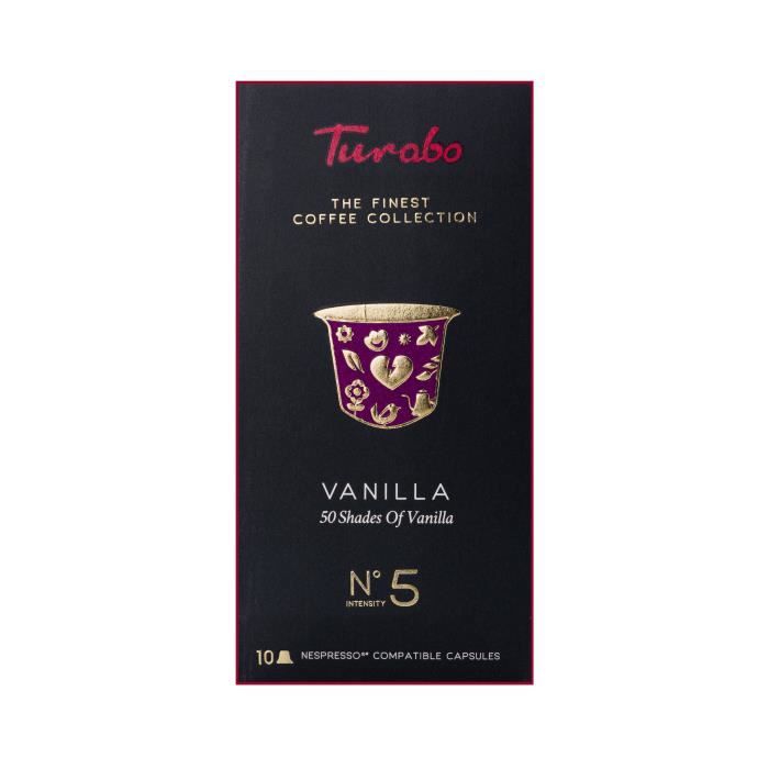 Capsules de café, TURABO, Vanille, 10 capsules compatibles Nespresso