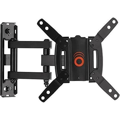 Support Mural TV Full Motion Pour Téléviseurs 37 à 75 Pouces - Pivotant Et Inclinable - Noir