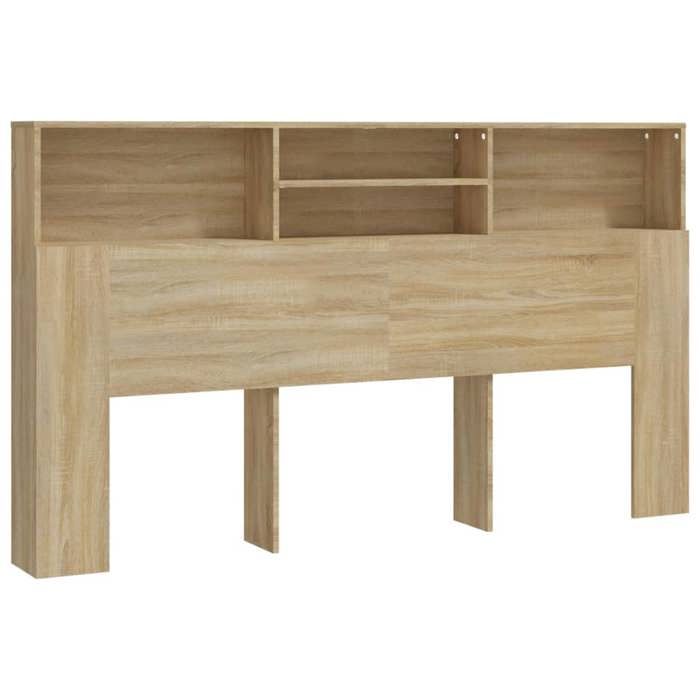 Tête de lit avec rangement accessoire de lit table de chevet etagere 180 x 19 x 1035 cm MDF couleur chêne TDL0200046