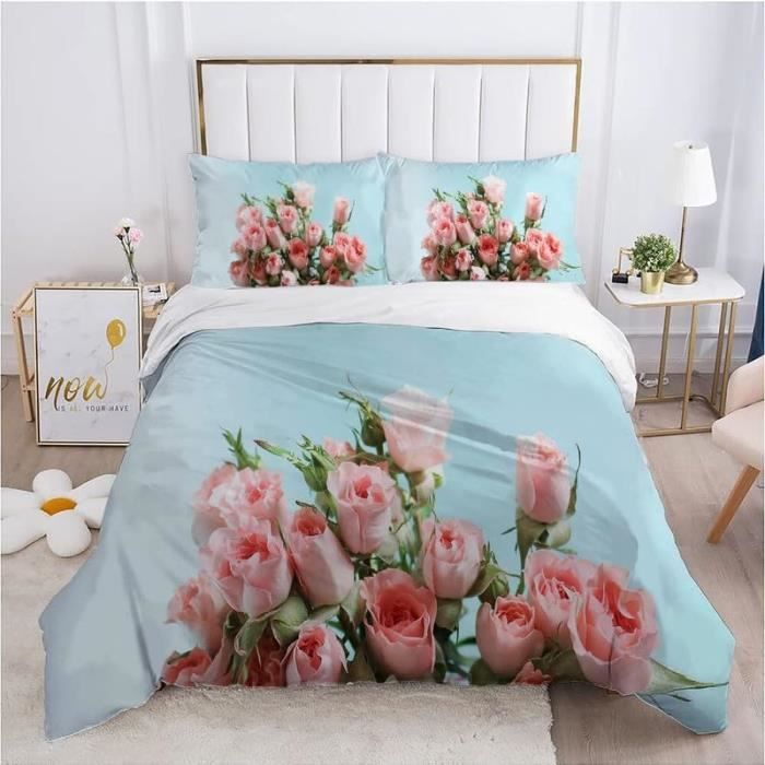 📢📢55 % DE RÉDUCTION !!! ✨Ensemble de housse de couette fleurie dorée de luxe