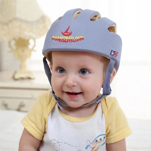 Gris - Casque de protection de sécurité en coton pour bébé garçon et fille,  Casquettes pour enfant