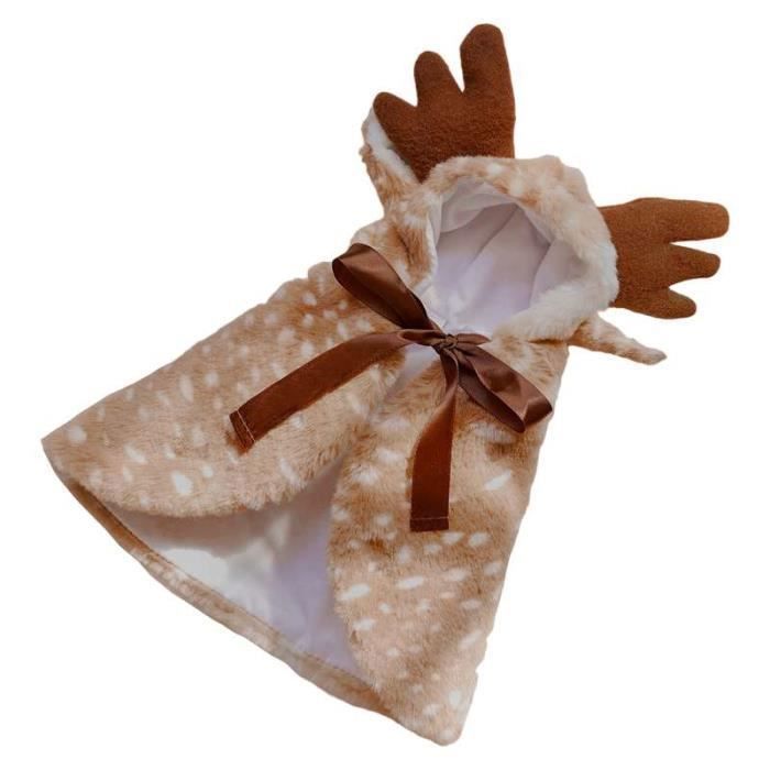 Manteau chaud de Noël pour animaux de compagnie - manteau délan - costume de cosplay pour chien et chat - M
