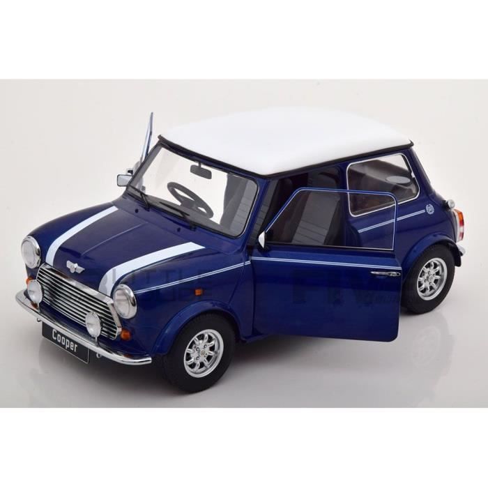 KK SCALE MODELS Mini Cooper LHD Bleu 1/12 - Volant à Gauche - Norev