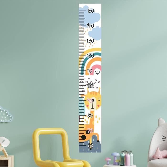 Toise Murale Enfant YIDM - Autocollant Arc-en-Ciel, Mesure Croissance, PVC Imperméable, Facile à Poser