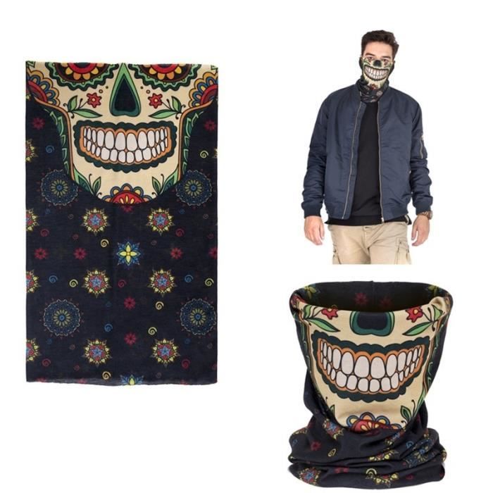 Cache-cou Bandana Imprimé Requin - Polyvalent (cagoule, Masque, Bandeau) - Taille Unique