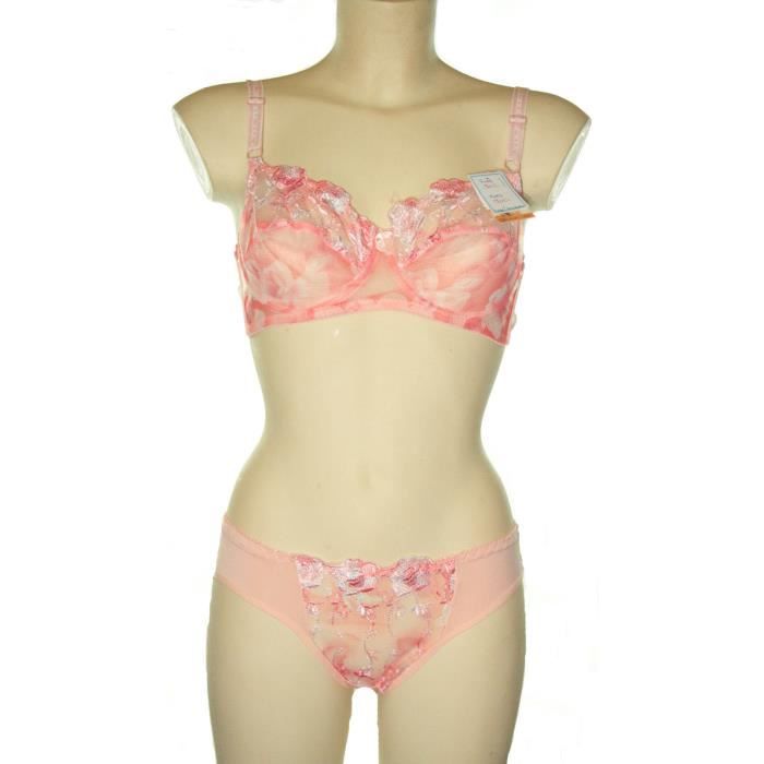 Ensemble Lingerie Soutien-gorge String Marron 90C - Neuf Avec étiquettes - H.Nathalie