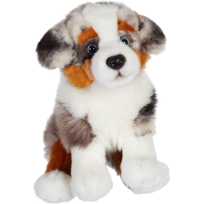 Gipsy Toys Chien Berger Australien Assis 25 Cm Blanc Marron 