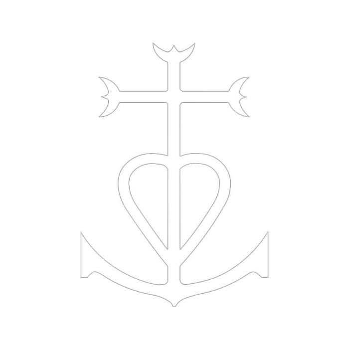Autocollant Croix Camarguaise blanc 10 x 8 cm adhésif Camargue multi support 