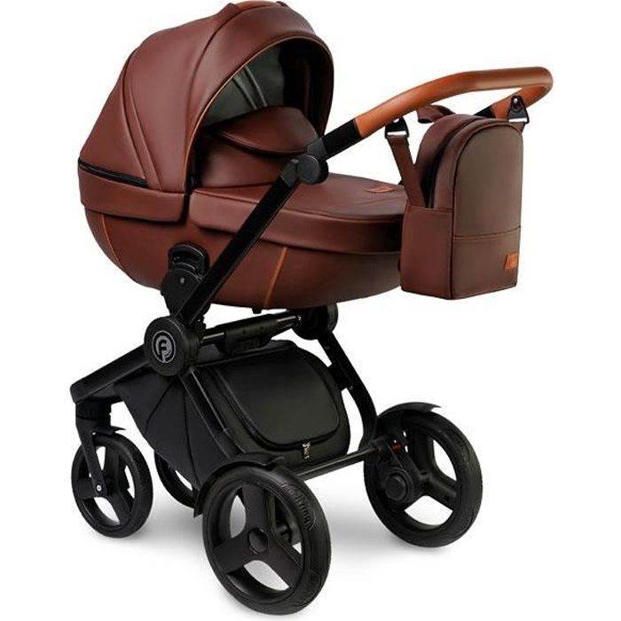 Krausman Poussette Combinée 3 en 1 Topaz Lux Brown – Landau, Poussette promenade, Siège auto