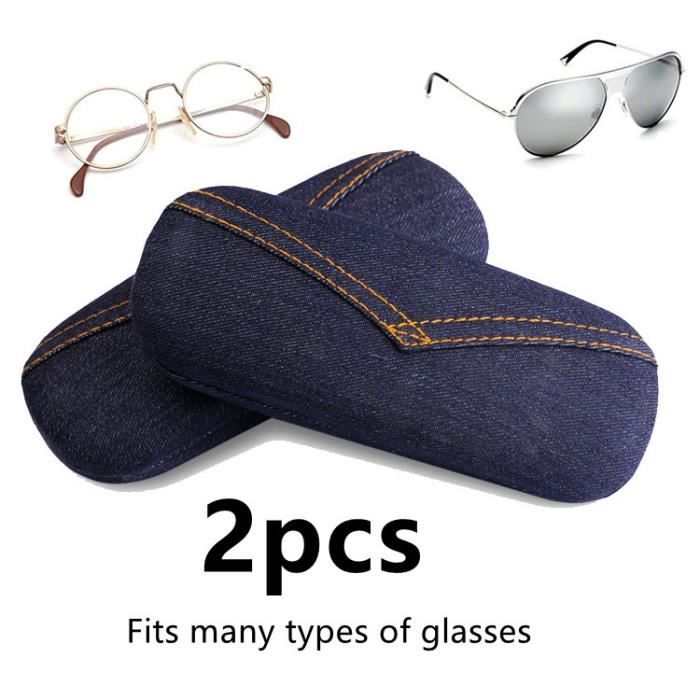 Étui à Lunettes,Portable Boitier Lunettes de Lecture en Tissu jean