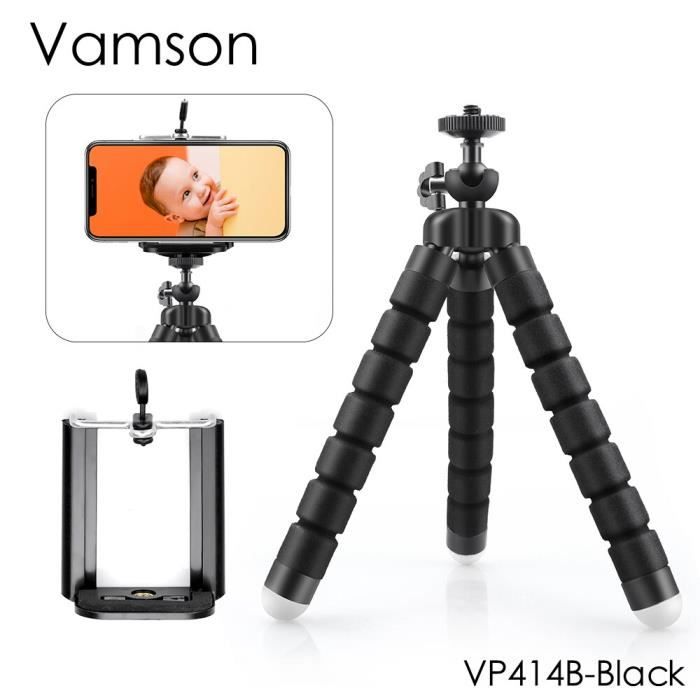 Vamson Mini trépied pour smartphone trépied Flexible support de téléphone portable support d'agrafe pour GoPro Hero 9 [230C582]