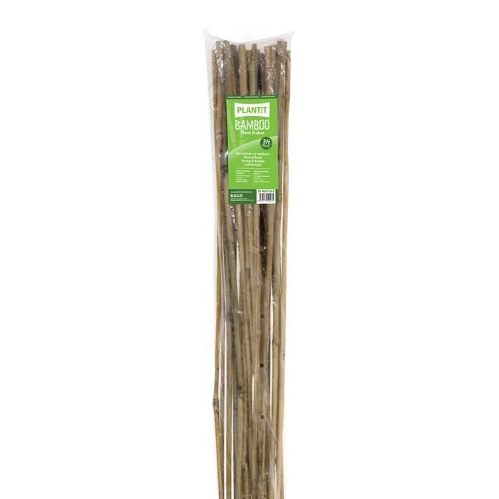 Tuteurs en bambou - Pack de 25 - 90 cm - Bois naturel