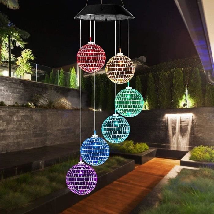 Carillon Éolien Solaire Chat LED – Imperméable à Changement De Couleurs | Décoration Extérieur Terrasse Jardin Balcon 75 Cm - 4