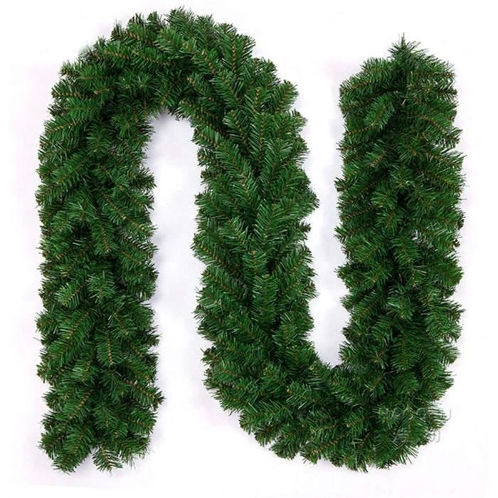 2,7M Utilisées pour Les décorations d/'escaliers et de cheminées de Noël Fleurs dorées Bandes Lumineuses Blanches et Multicolores Chaudes Couronne de Noël Artificielle pré-éclairée SHareconn 9FT