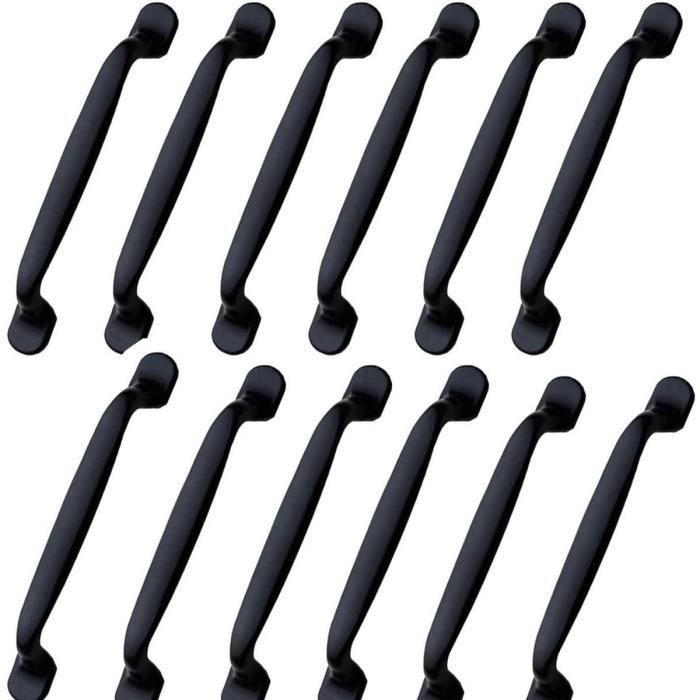 12pcs 128mm poignée meuble Poignée noir Bâton De Porte Cuisine Meuble