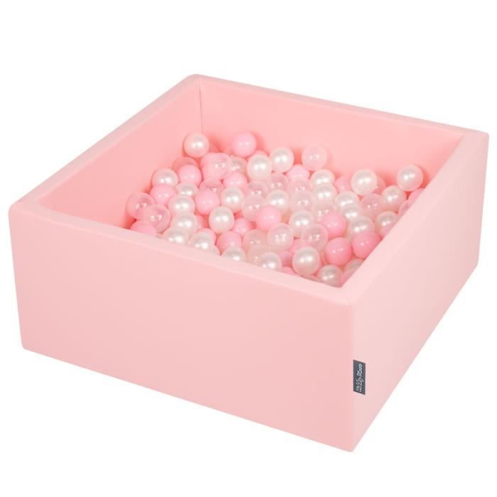 Kiddymoon 90x40cm 300 Balles 7cm Carre Piscine A Balles Pour Bebe Fabrique En Ue Rose Rose Poudre Perle Transparent Cdiscount Jeux Jouets