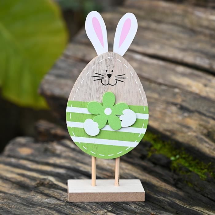 3PCS EASTER LAPIN en bois décoration bricolage bois suspendus Crafts Bunny de Pâques Décorations > 