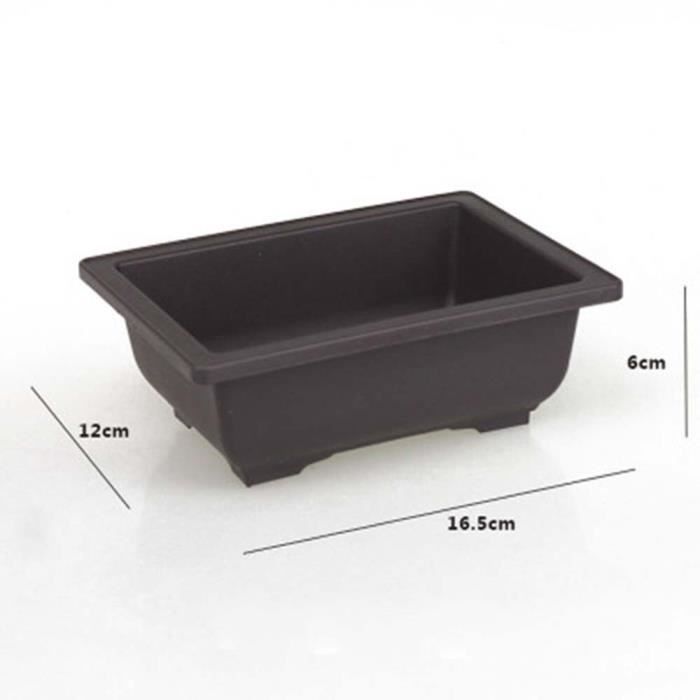 Pot De Bonsaï Pot Bonsai Rectangulaire Pour Jardins Balcon Extérieur Intérieur 29x21x10.5 Cm Noir - Jardin