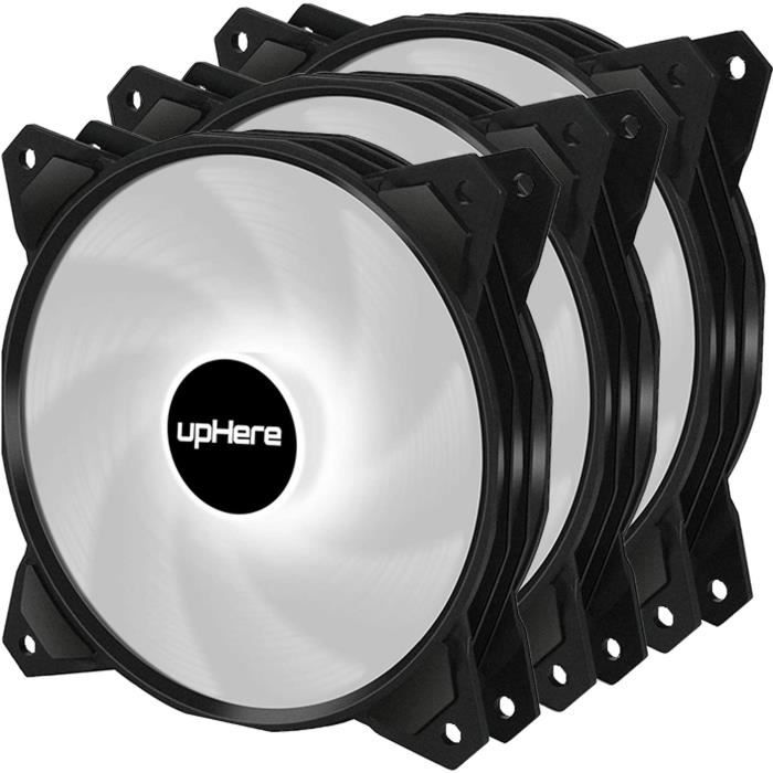 UpHere 120mm 3pin LED Blanc Ventilateur pour Botier PC Ordinateur