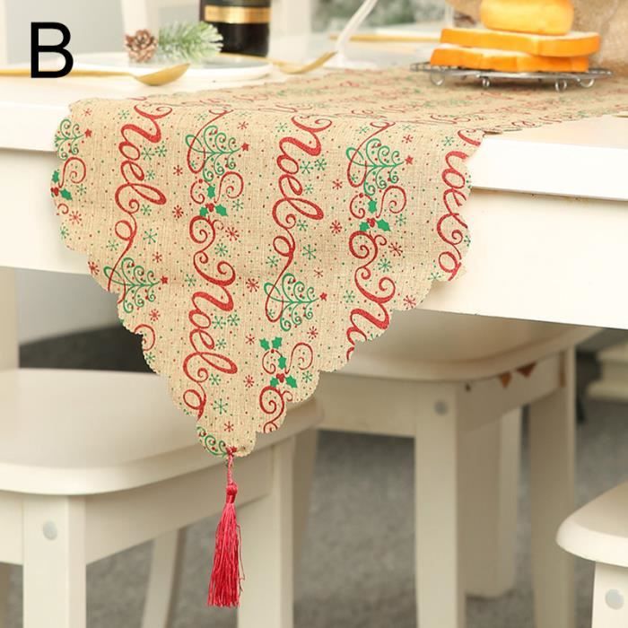 Chemin de Table,Chemin de Table décoratif en tissu à la mode pour noël