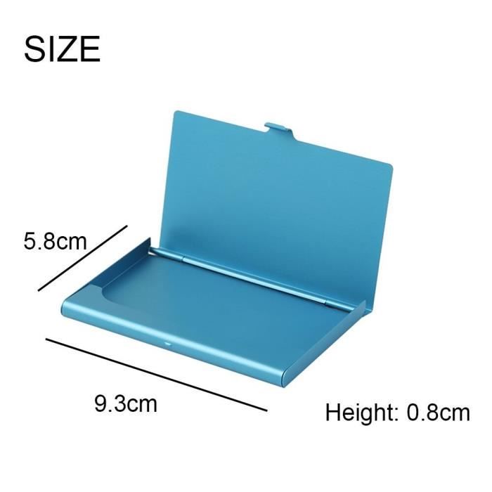 Porte-Carte Crédit Aluminium Anti-Piratage RFID - Étui Métallique Slim Bleu - Protection Bancaire Pour Hommes Et Femmes
