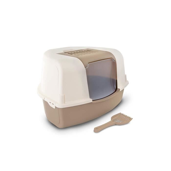Mp Bergamo Maison De Toilette D Angle Corner Pelle A Litiere Pour Chat Beige Beige Cdiscount
