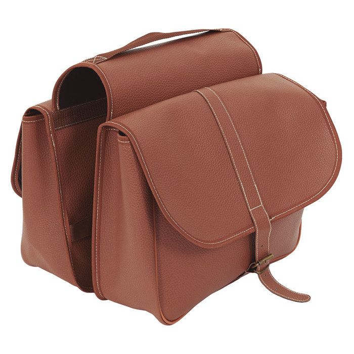 Sacoche double universelle en simili cuir pour vélo 20L