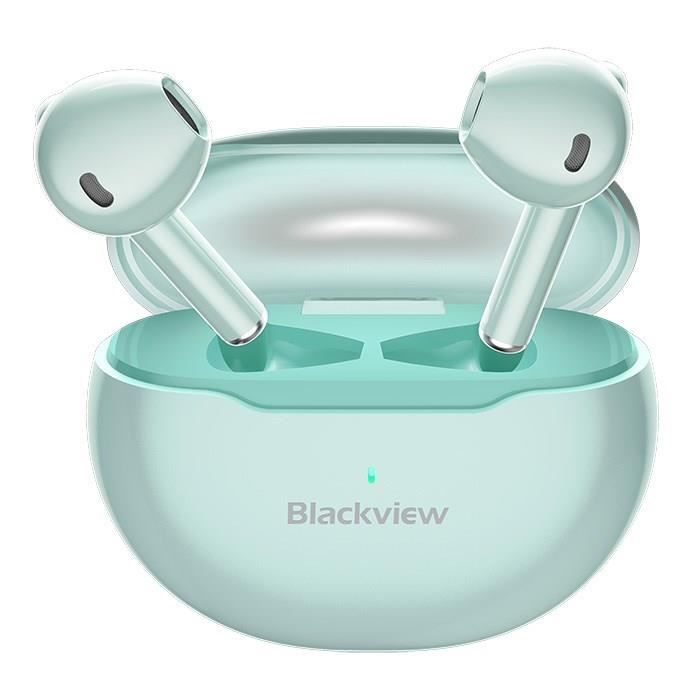 Oreillette Bluetooth Blackview Airbuds 6 TWS Ecouteur Sans fil,Bluetooth 5.3 Hi-FI Son Stéréo,IPX7 étanche - Vert