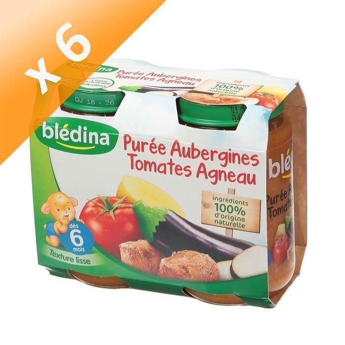 Lot De 6 Bledina Petits Pots Puree Aubergines Tomates Agneau 2x0 G Des 6 Mois Achat Vente Legumes Cuisines Lot De 6 Bledina Petits Pots Puree