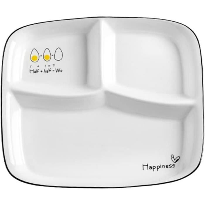 OnePine Assiette Régime Céramique Avec Compartiments - Contrôle Des Portions Nutrition Et Diététique